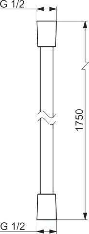 HA Schlauch HANSACLASSICJET 6512 L=1750 Chrom