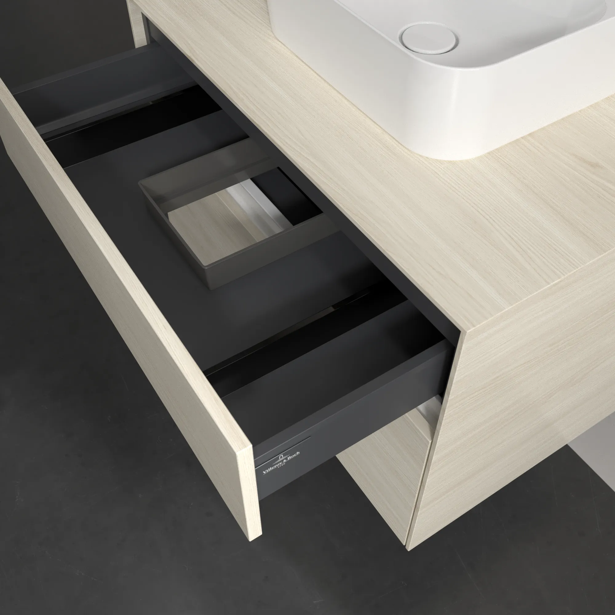 Villeroy & Boch Waschtischunterschrank „Collaro“ 800 × 548 × 500 mm White Oak, ohne Beleuchtung, für Becken mittig Villeroy & Boch Waschtischunterschrank „Collaro“ 800 × 548 × 500 mm White Oak, ohne Beleuchtung, für Becken mittig