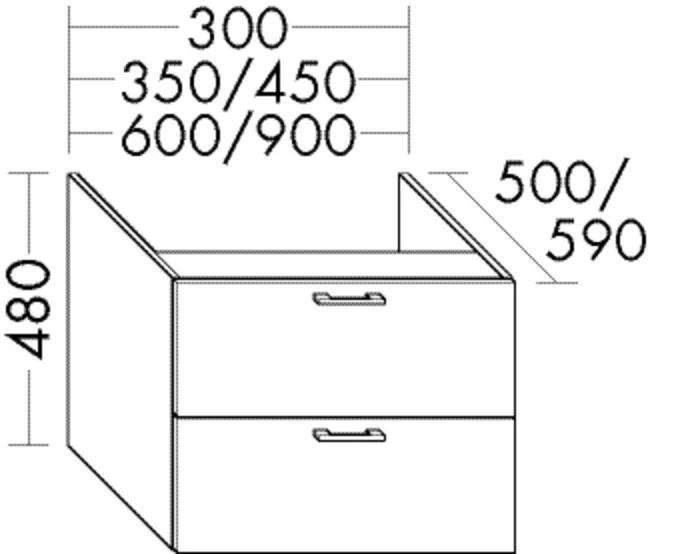 burgbad Hochschrank „Sys30“ 640 × 480 × 540 mm in Nussbaum Dekor Samt