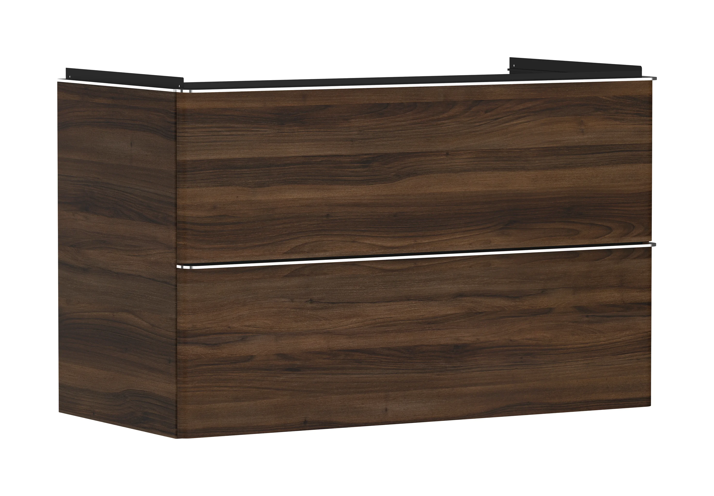 Hansgrohe Xelu Q Waschtischunterschrank Nussbaum Dunkel, 980 x 475 mm, 2 Schubkästen, verchromte Griffe, SoftClose, vormontiert Hansgrohe Xelu Q Waschtischunterschrank Nussbaum Dunkel, 980 x 475 mm, 2 Schubkästen, verchromte Griffe, SoftClose, vormontiert