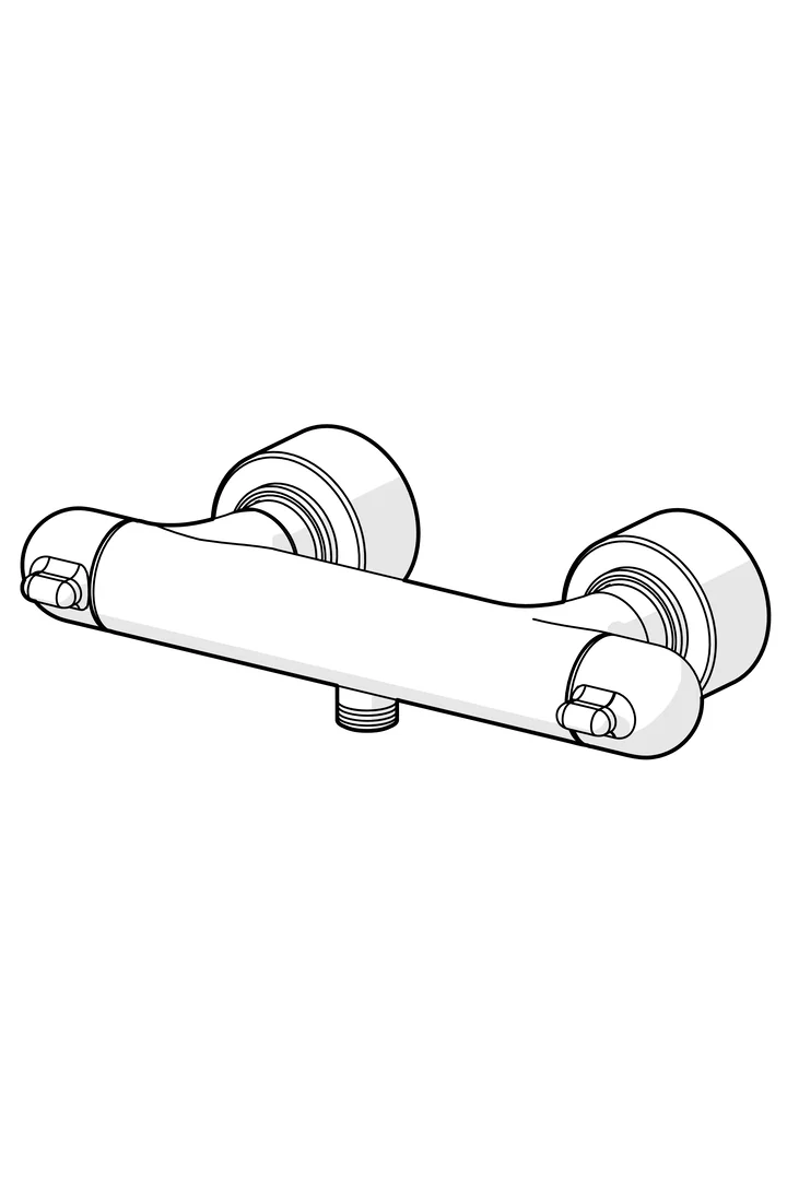 HansaMEDIPRO Duscharmatur Wandmontage Thermostat Chrom DN15 HansaMEDIPRO Duscharmatur Wandmontage Thermostat Chrom DN15