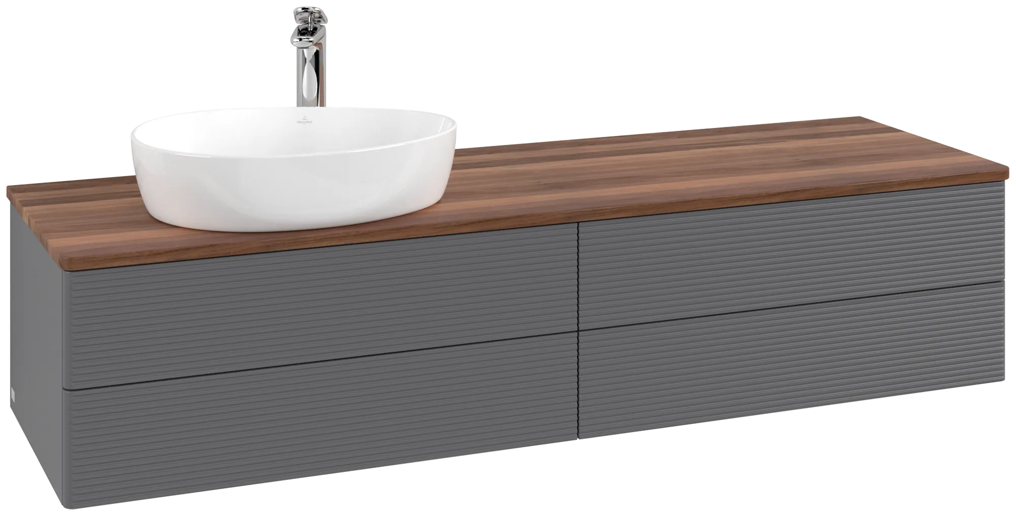 Villeroy & Boch Antao Waschbeckenunterschrank L26_5, anthrazit matt lackiert / warm Eiche