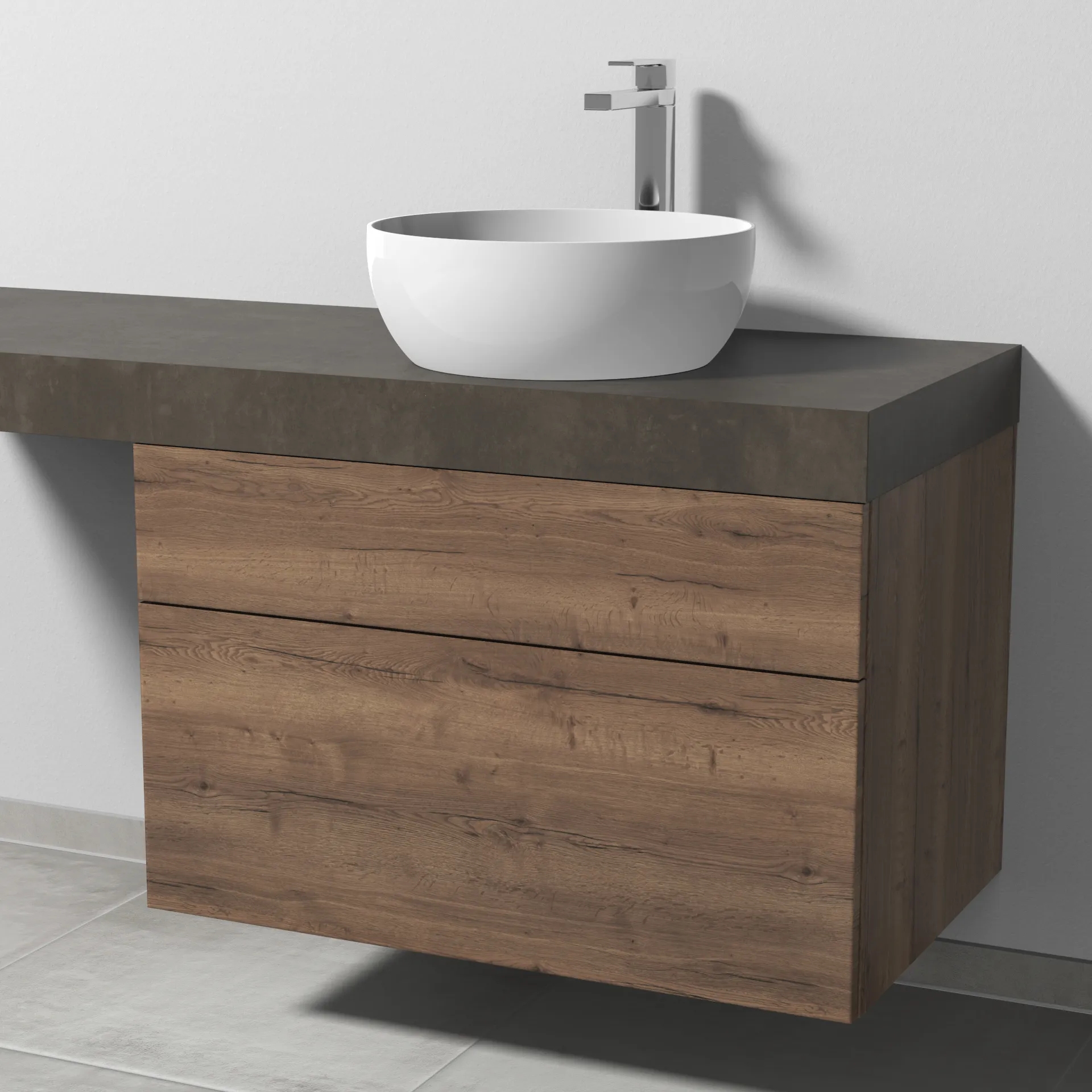 Sanipa Waschtischunterschrank „2morrow“ 800 × 510 × 520 mm in Eiche Tabak