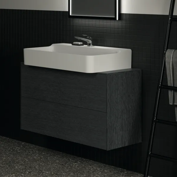 Ideal Standard Waschtischunterschrank „Conca“ 100,2 × 55 × 37,3 cm Eiche geflammt Furnier Ideal Standard Waschtischunterschrank „Conca“ 100,2 × 55 × 37,3 cm Eiche geflammt Furnier
