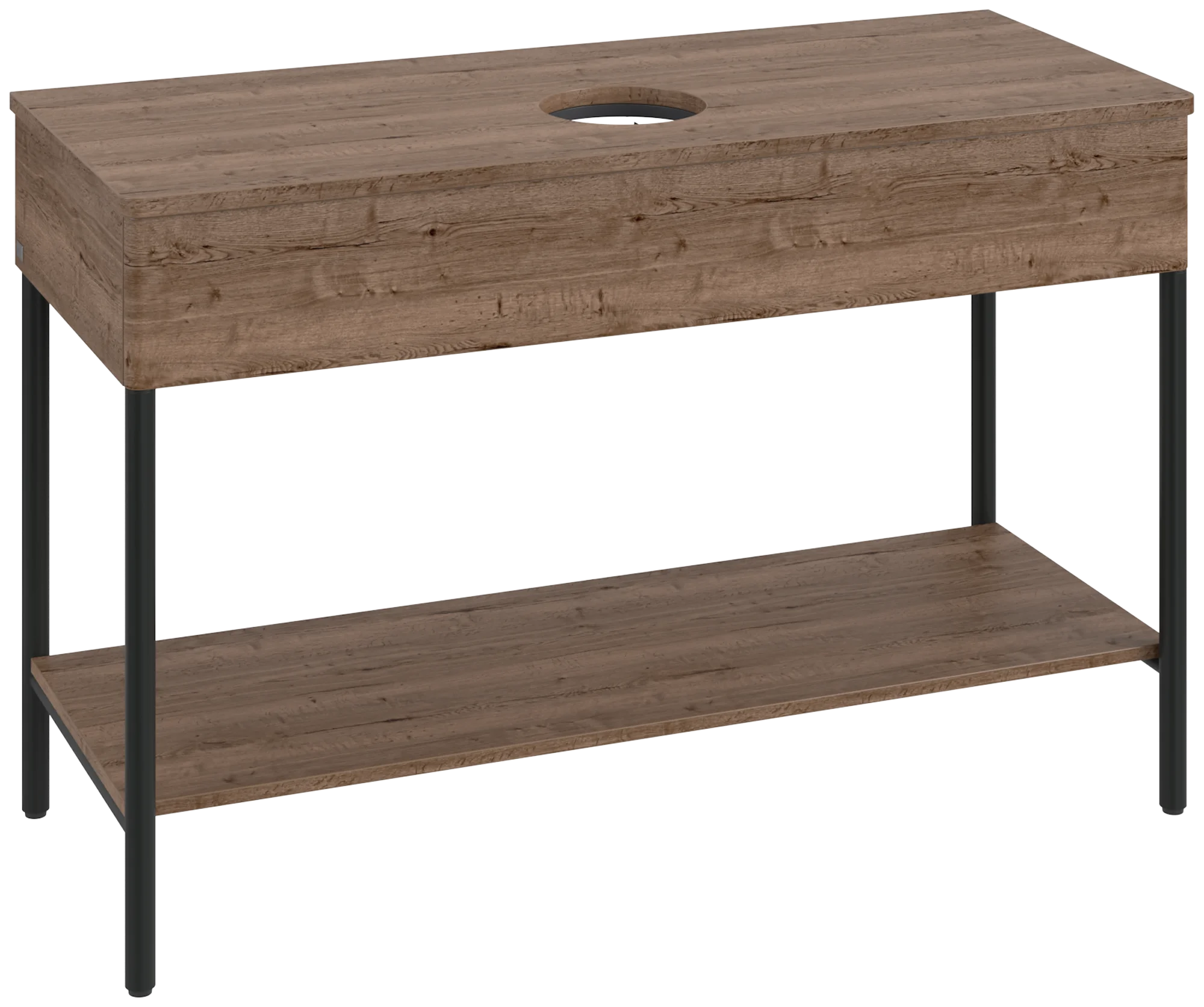 Villeroy & Boch Waschbeckenunterschrank Artis L65011, Eckig, Tobacco Oak, 1.200 x 782 x 500 mm, mit Metallgestell, Beleuchtung, Push-to-open Funktion