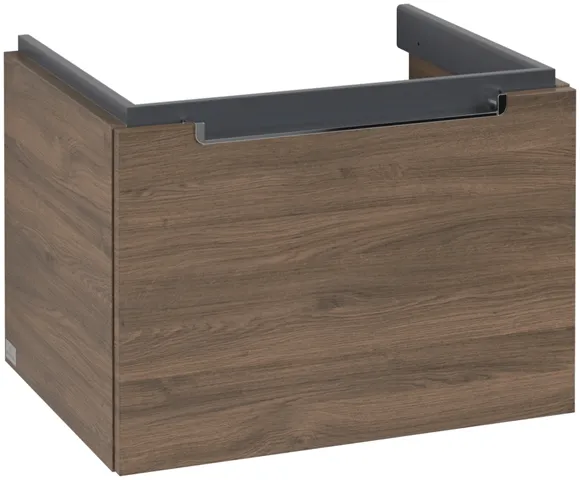 Villeroy & Boch Waschtischunterschrank „Subway 2.0“ 58,7 × 42 × 45,4 × 45,4 cm Arizona Oak, mittig, ohne Beleuchtung