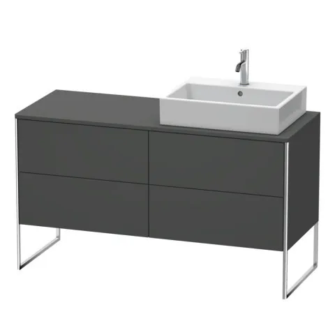 Duravit Waschtischunterschrank bodenstehend „XSquare“ 140 × 77,8 × 54,8 cm Graphit Matt