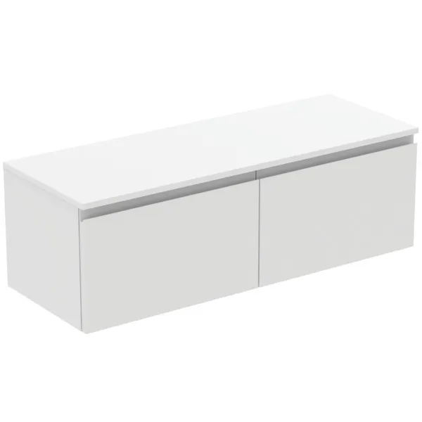 Ideal Standard Waschtischunterschrank Finesse 1202x440x388mm, 2 Auszüge, Weiß matt