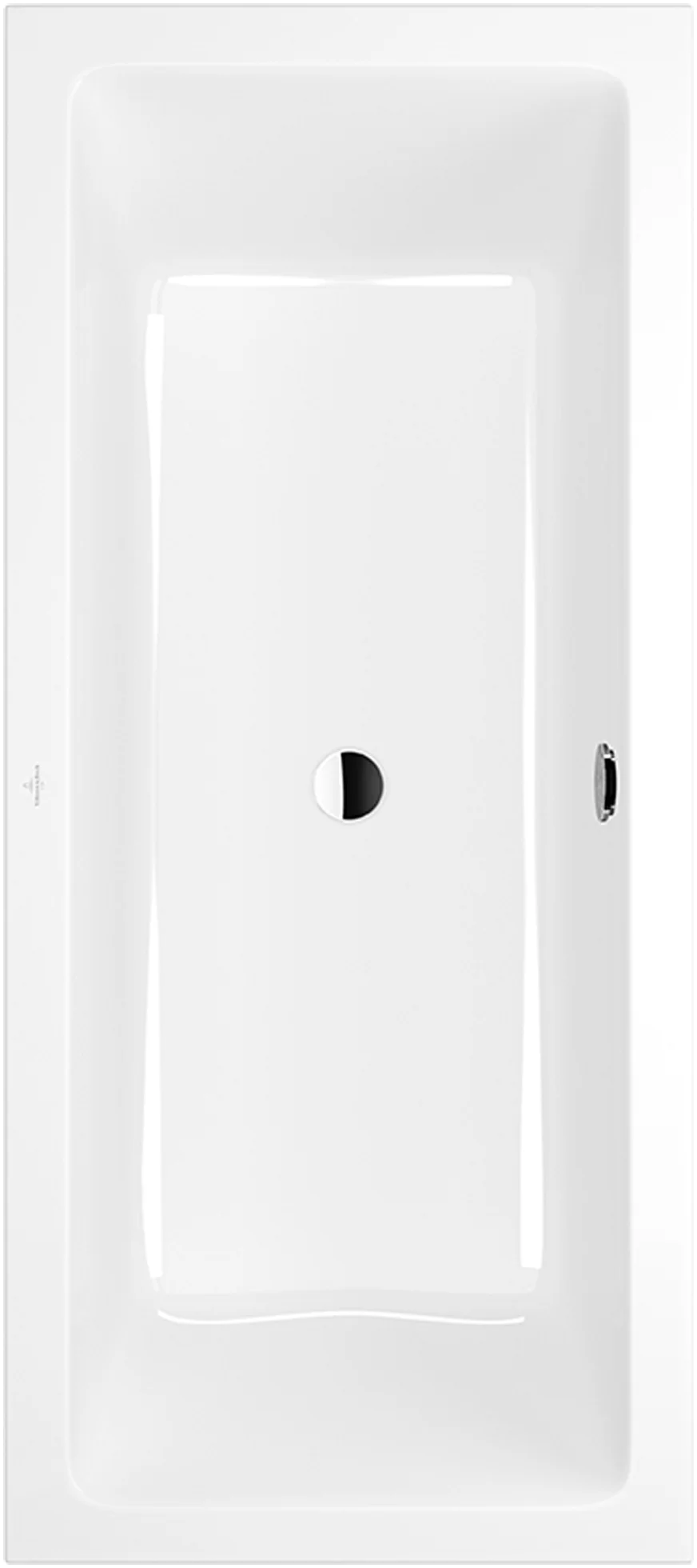 Villeroy & Boch Badewanne Newo, rechteckig, Weiß Alpin, 1600 x 750 mm, Höhe 440 mm, Einbauhöhe 600 mm, Acryl