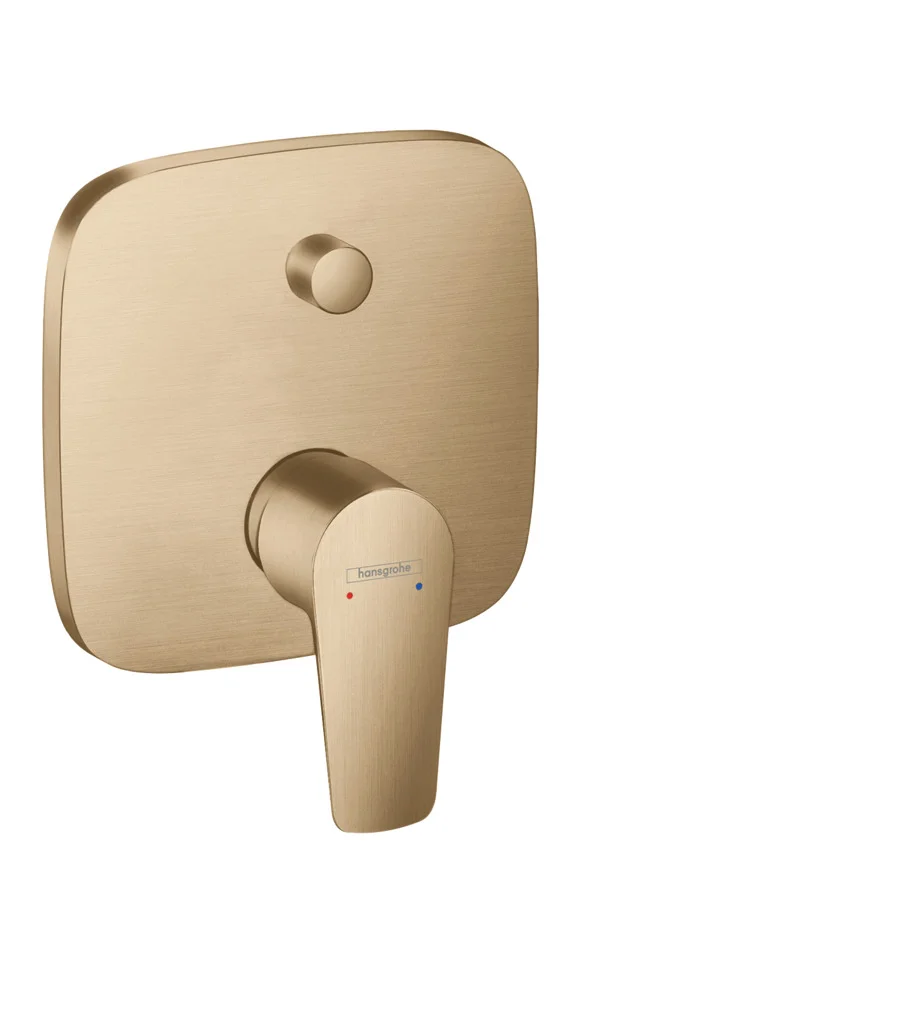 Hansgrohe Talis E Einhebel-Wannenmischer Unterputz, Brushed Bronze, 2 Verbraucher, Keramikmischsystem, einstellbare Temperaturbegrenzung, automatische Rückstellung, Schalldämpfer