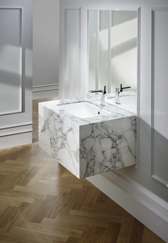Unterbauwaschtisch „BetteOne“ 767 × 400 × 130 mm in Edelweiß Unterbauwaschtisch „BetteOne“ 767 × 400 × 130 mm in Edelweiß
