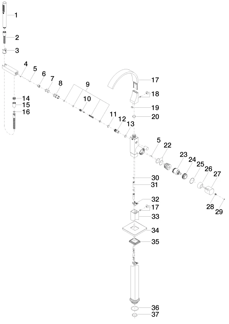 Wannen-Einhandbatterie mit Standrohr für freistehende Montage mit Schlauchbrausegarnitur CYO Chrom 25863811 Wannen-Einhandbatterie mit Standrohr für freistehende Montage mit Schlauchbrausegarnitur CYO Chrom 25863811