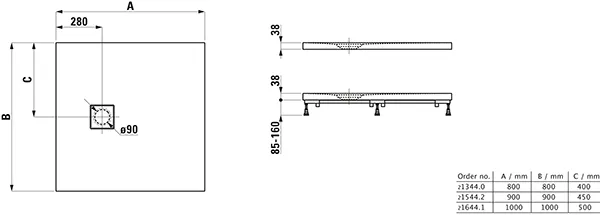Laufen Duschwanne „SOLUTIONS“ 1000 × 1000 mm ohne Oberflächenbeschichtung, ohne Oberflächenveredelung, in Weiß Laufen Duschwanne „SOLUTIONS“ 1000 × 1000 mm ohne Oberflächenbeschichtung, ohne Oberflächenveredelung, in Weiß