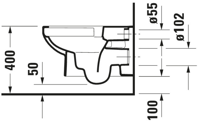 Wand-WC No.1 540 mm Tiefspüler, rimless, weiß, HYG