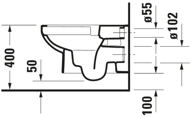 Wand-Tiefspül-WC „No.1“ 36,5 × 35 × 54 cm mit HygieneGlaze, ohne Spülrand