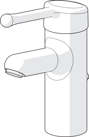 Einhand-Waschtischarmatur Bedienungshebel lang „Medipro“ Ausladung 120 mm in Chrom Einhand-Waschtischarmatur Bedienungshebel lang „Medipro“ Ausladung 120 mm in Chrom