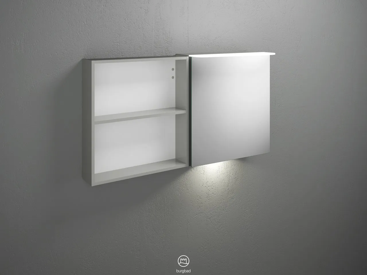 Badu Spiegelschrank SFUC120 von burgbad - 310 mm tief, 1.200 mm breit, 665 mm hoch Badu Spiegelschrank SFUC120 von burgbad - 310 mm tief, 1.200 mm breit, 665 mm hoch