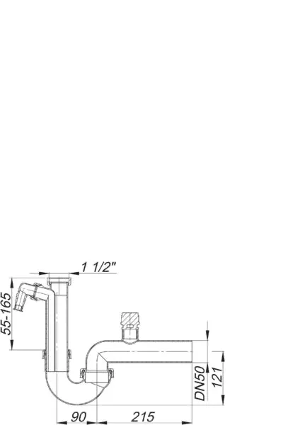 Röhren-Siphon 100/1 SLR, mit Rohrbelüfter, 1 1/2″ x DN 50