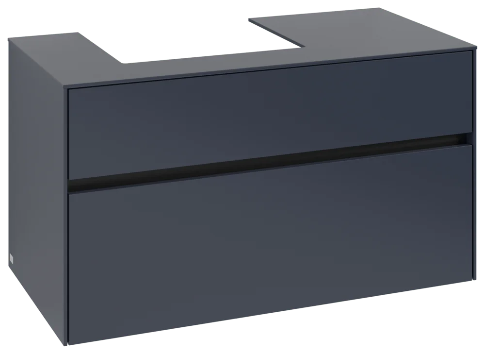 Villeroy & Boch Waschbeckenunterschrank Collaro C01400 Marine Blue 1000x500mm Eckig mit SoftClosing und 2 Auszügen
