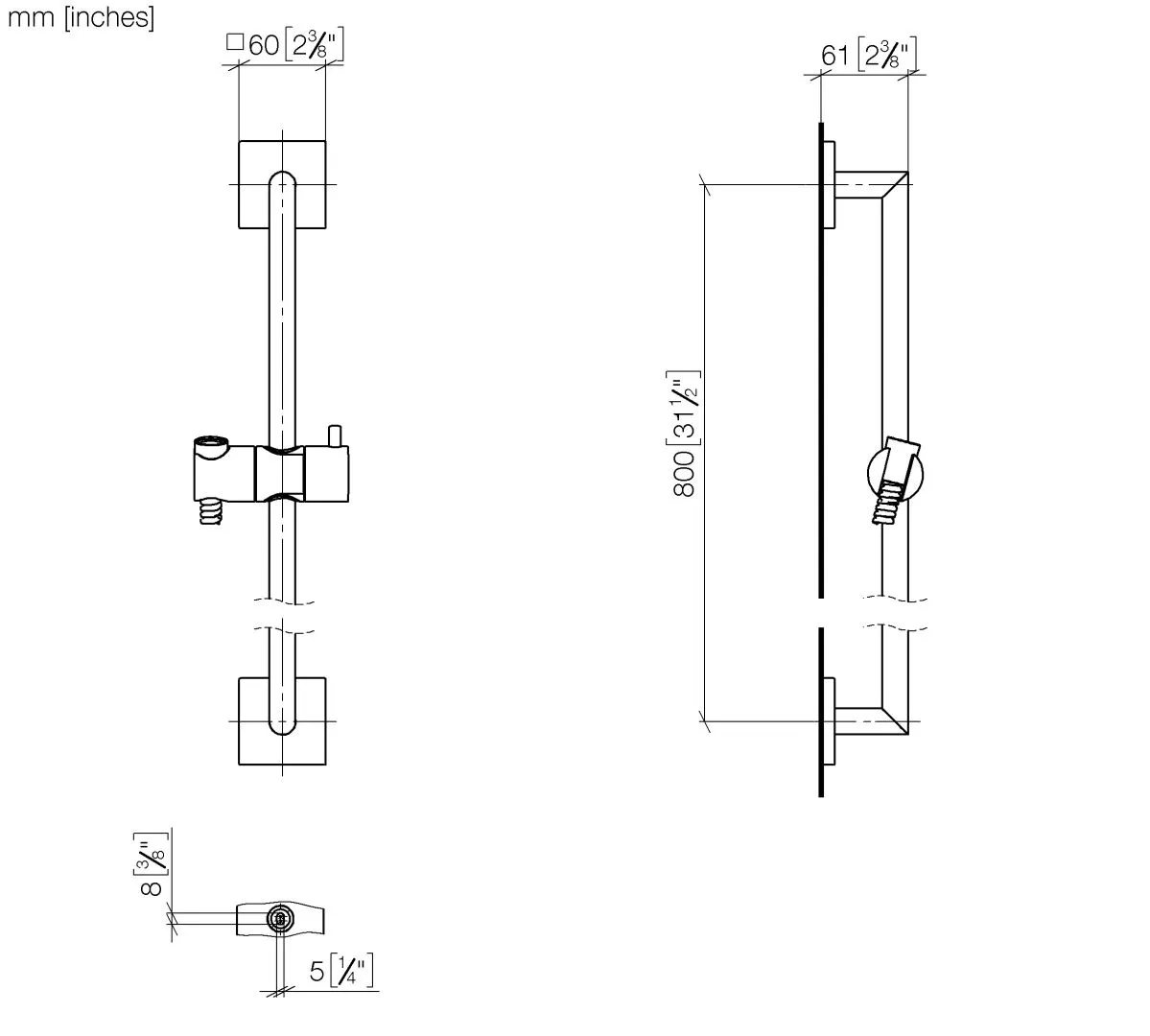Dornbracht Duschgarnitur ohne Handbrause Chrom