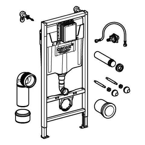 WC-Element Rapid SL 38848, 1,13 m Bauhöhe, für Vorwand- oder Ständerwandmontage, ohne Wandwinkel und Revisionsschacht für kleine Abdeckplatten WC-Element Rapid SL 38848, 1,13 m Bauhöhe, für Vorwand- oder Ständerwandmontage, ohne Wandwinkel und Revisionsschacht für kleine Abdeckplatten
