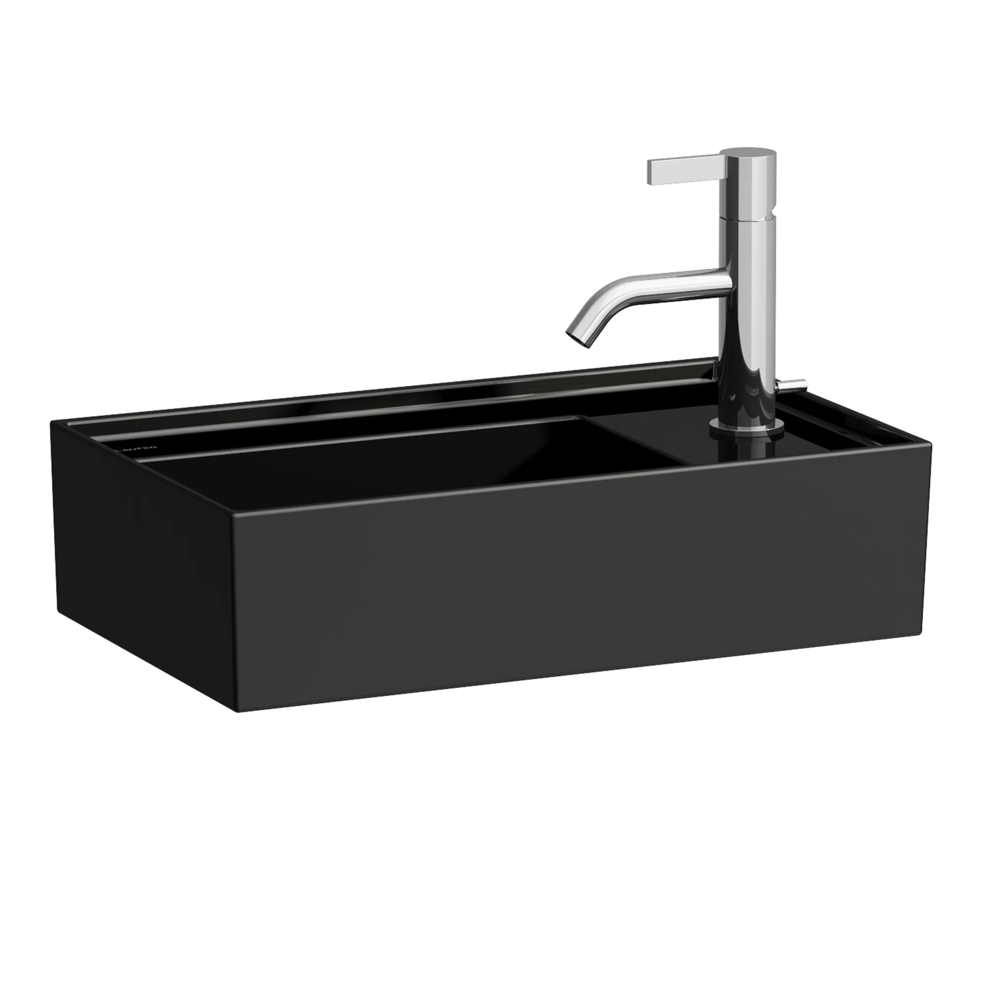 Handwaschbecken Kartell • 280x460x150 asymmetrisch 1 Hahnloch ohne Überlauf versteckter Ablauf mit Armaturenbank rechts weiß Handwaschbecken Kartell • 280x460x150 asymmetrisch 1 Hahnloch ohne Überlauf versteckter Ablauf mit Armaturenbank rechts weiß