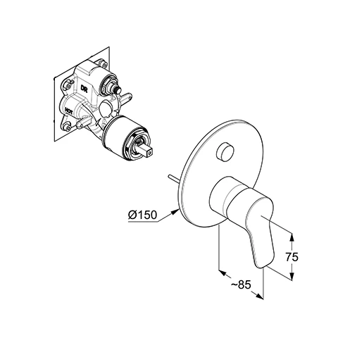 PURE & EASY UPWafü/Br.EHM Push Set m. Funktionseinheit, für SLIM.BOXX 88022, chrom PURE & EASY UPWafü/Br.EHM Push Set m. Funktionseinheit, für SLIM.BOXX 88022, chrom
