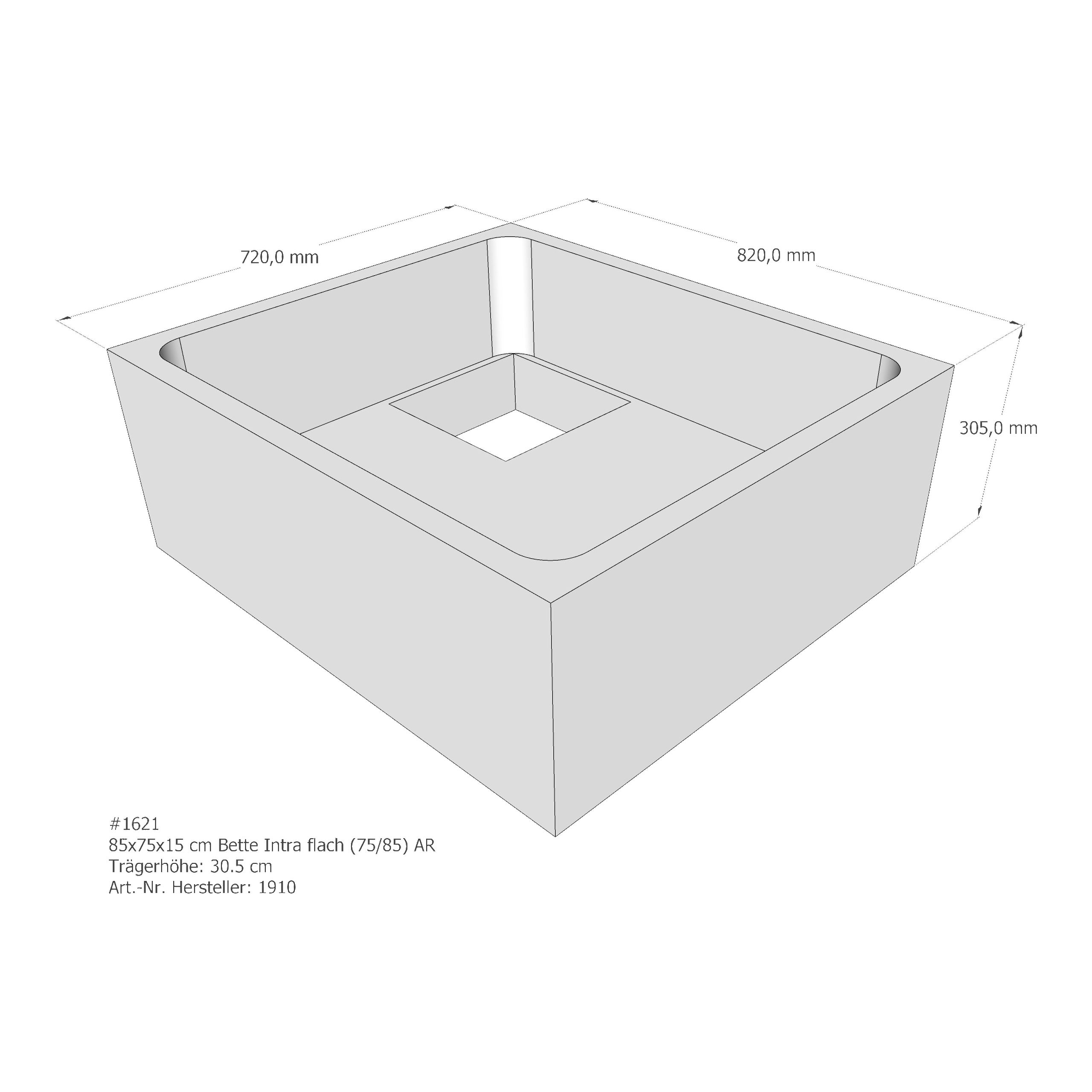 Duschwannenträger für Bette Quinta (flach/Intra) 85 × 75 × 15 cm Breite: 75 cm / Länge: 85 cm Duschwannenträger für Bette Quinta (flach/Intra) 85 × 75 × 15 cm Breite: 75 cm / Länge: 85 cm