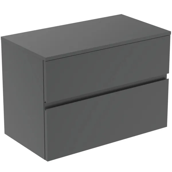 Ideal Standard Waschtischunterschrank Finesse Anthrazit matt 802x440x558 mm 2 Schubladen Softclose