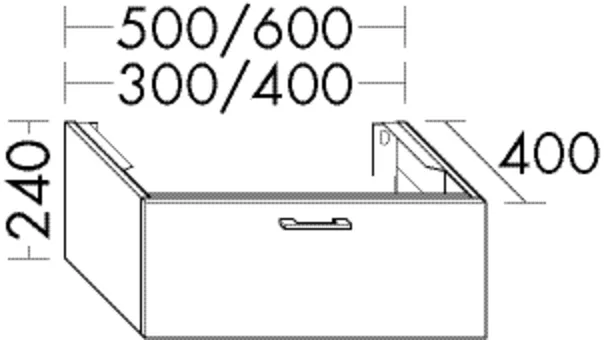 burgbad Hochschrank „Sys30“ 340 × 240 × 440 mm in Weiß Matt