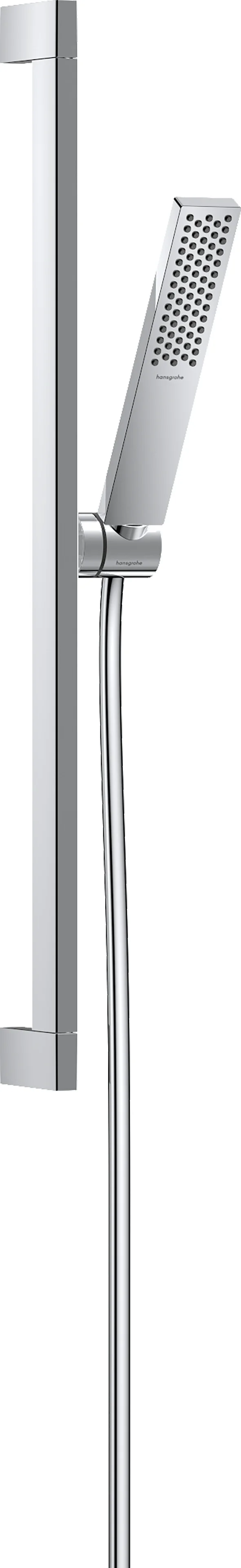 Hansgrohe Pulsify E Brauseset 1jet EcoSmart mit Brausestange 65 cm, Chrom - 100 x 25 mm Brausekopfgröße, PowderRain Strahlart, QuickClean Technologie, 8 l/min Durchflussmenge bei 3 bar
