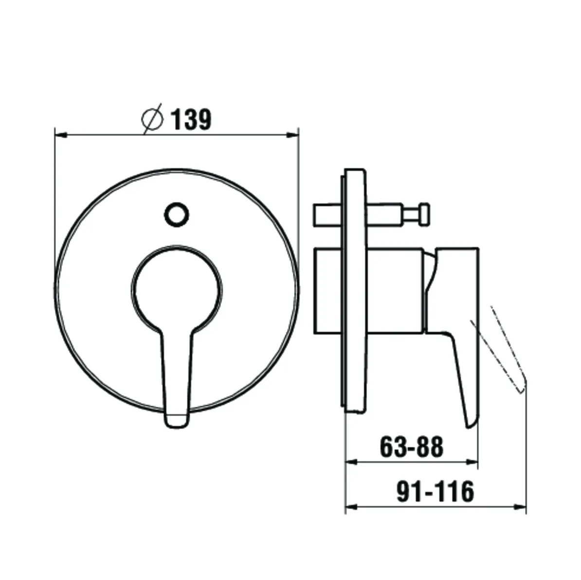 Laufen Einhebel-Wannenmischer Unterputz PURE für SIMIBOX Standard oder Light, chrom Laufen Einhebel-Wannenmischer Unterputz PURE für SIMIBOX Standard oder Light, chrom