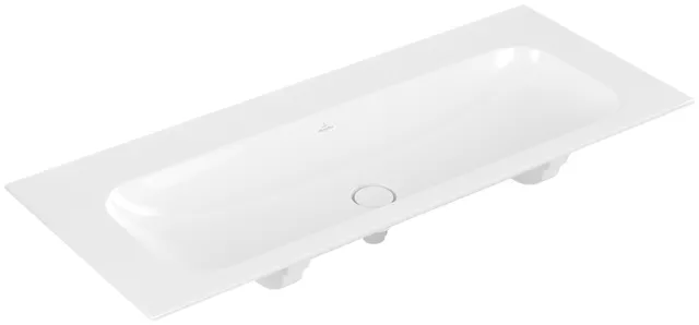 Villeroy & Boch Schrankwaschtisch aus TitanCeram „Finion“ 1200 × 500 × 160 mm, ohne Hahnlochbohrung in Weiß Alpin, mit CeramicPlus Villeroy & Boch Schrankwaschtisch aus TitanCeram „Finion“ 1200 × 500 × 160 mm, ohne Hahnlochbohrung in Weiß Alpin, mit CeramicPlus