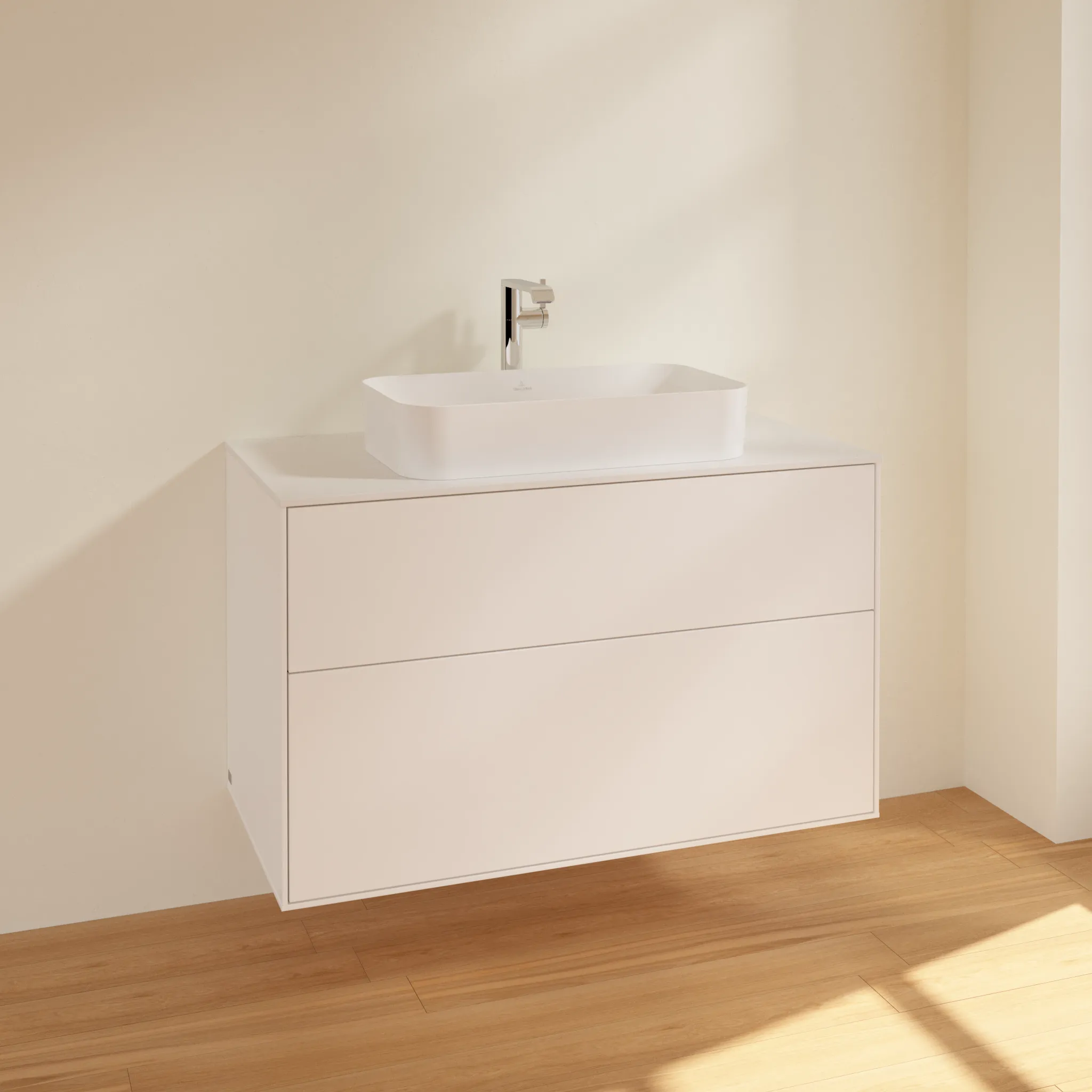Villeroy & Boch Finion Waschbeckenunterschrank F23, 1000 x 603 x 501 mm, White Matt Lacquer / Glass White Matt Villeroy & Boch Finion Waschbeckenunterschrank F23, 1000 x 603 x 501 mm, White Matt Lacquer / Glass White Matt