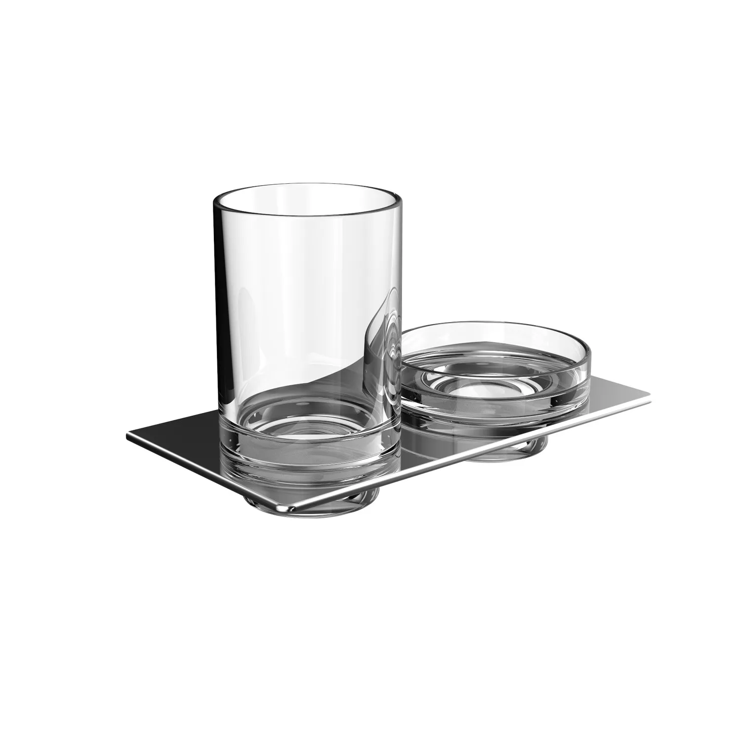 art Glashalter/Seifenschale Glasteil klar, chrom art Glashalter/Seifenschale Glasteil klar, chrom