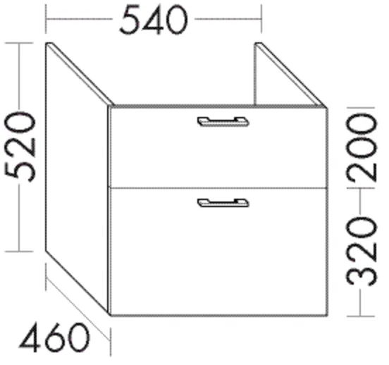 Burgbad Waschtischunterschrank Sys30, 1 Schublade oben mit Siphonausschnitt, 1 Auszug unten, 460x540x520 mm Burgbad Waschtischunterschrank Sys30, 1 Schublade oben mit Siphonausschnitt, 1 Auszug unten, 460x540x520 mm