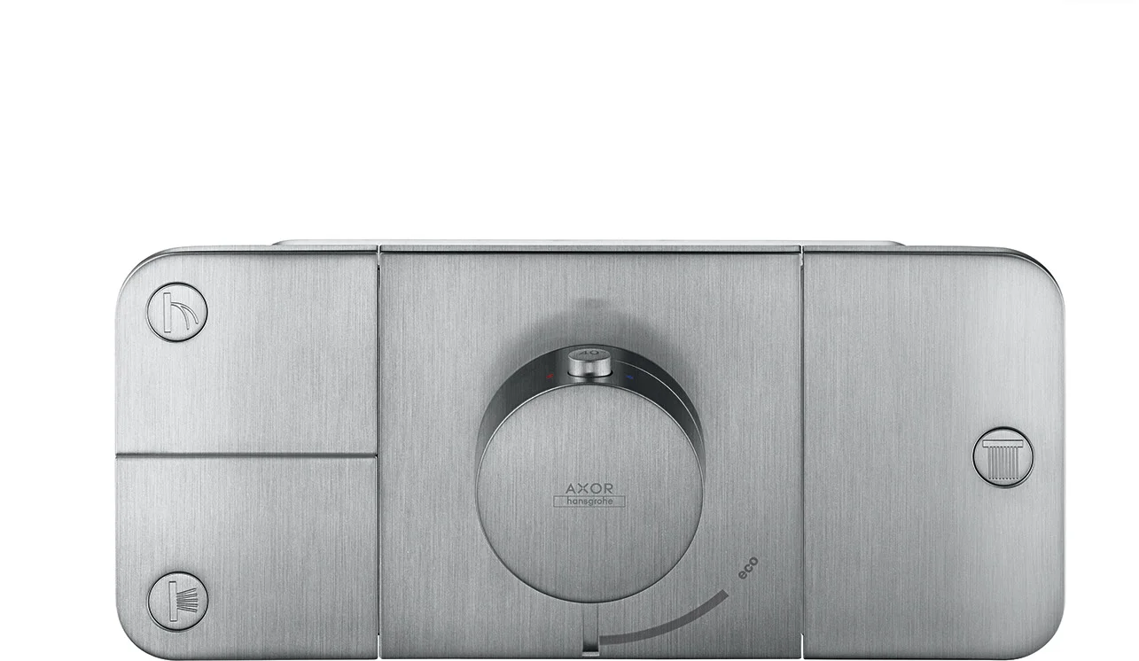 Hansgrohe AXOR One Thermostatmodul Unterputz, Chrom, 3 Verbraucher mit Eco-Funktion, max. Durchflussmenge 30 l/min bei 3 bar, inkl. Handbrause, Raindance und Seitenbrause