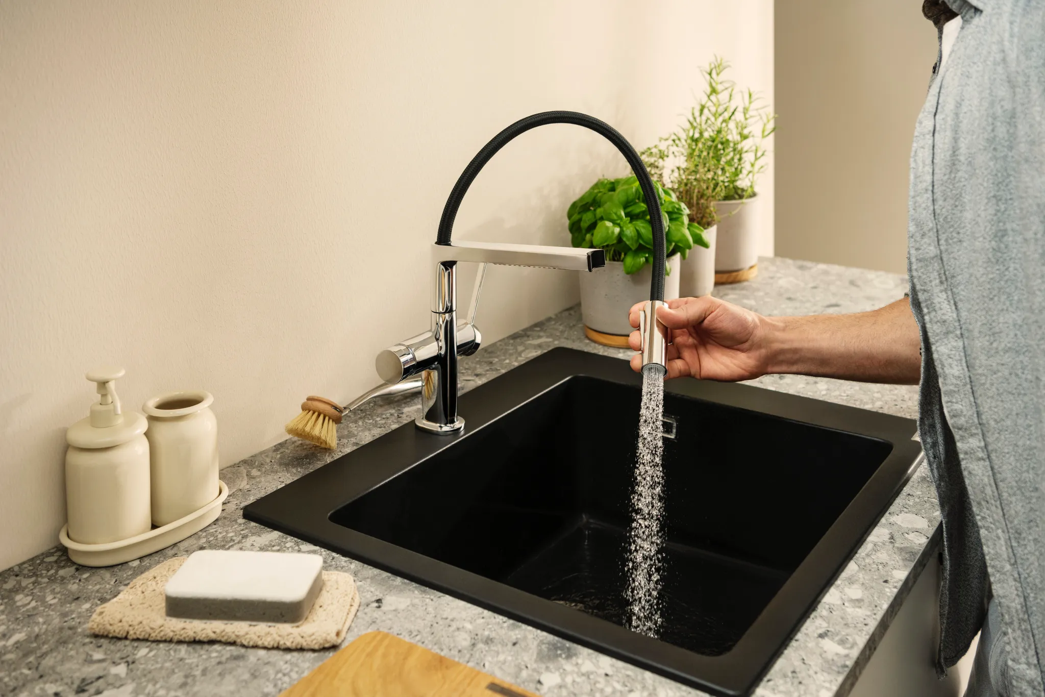 Hansgrohe S51 S510-F450 Einbauspüle 450, Graphitschwarz Hansgrohe S51 S510-F450 Einbauspüle 450, Graphitschwarz