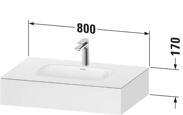 Einbauwaschtisch mit Konsole „Qatego“ 80 × 55 × 17 cm