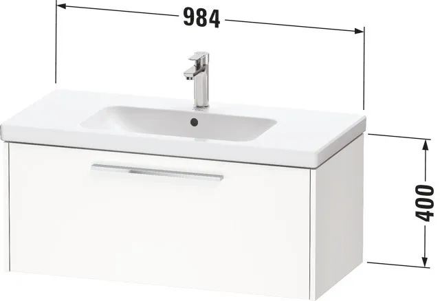 Duravit Waschtischunterschrank Wandhängend „D-Code“ 98,4 × 40 × 46 cm in Blassgrün Matt Duravit Waschtischunterschrank Wandhängend „D-Code“ 98,4 × 40 × 46 cm in Blassgrün Matt