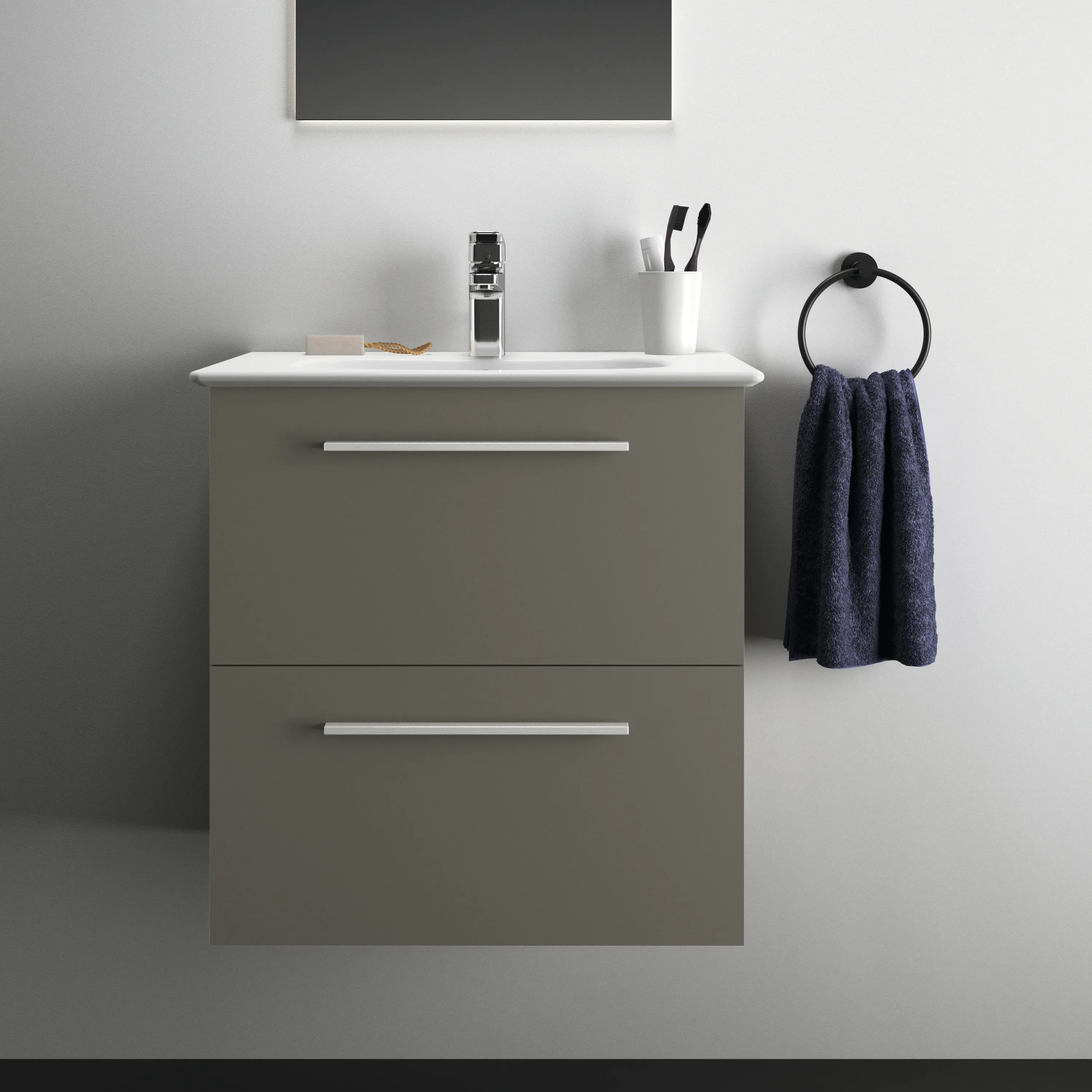Ideal Standard i.life A Möbelwaschtischunterschrank Quarzgrau matt 600x440x630mm 2 Auszüge Softclose Ideal Standard i.life A Möbelwaschtischunterschrank Quarzgrau matt 600x440x630mm 2 Auszüge Softclose