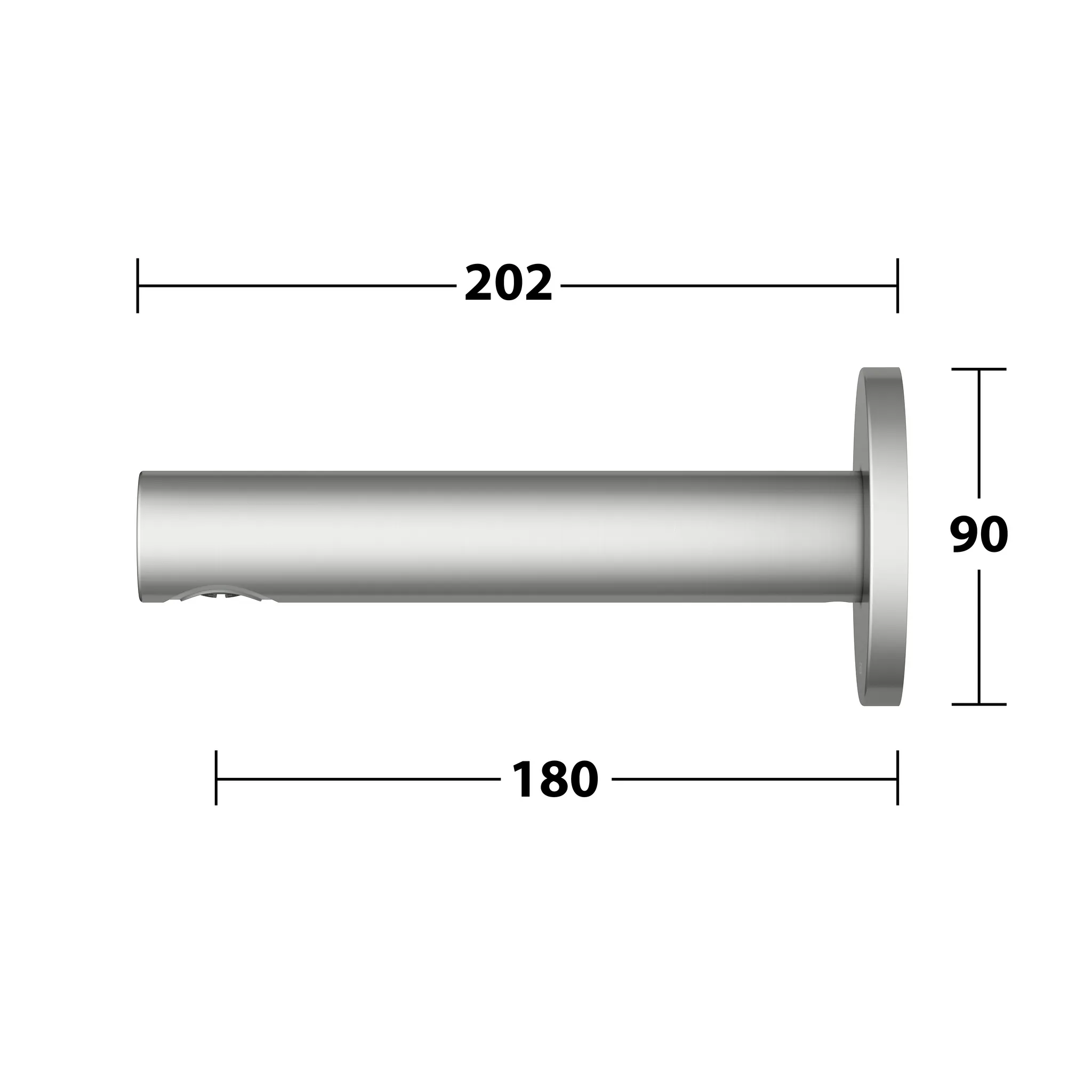 KEUCO IXMO Wanneneinlauf rund Ausladung 180 mm Edelstahl-finish