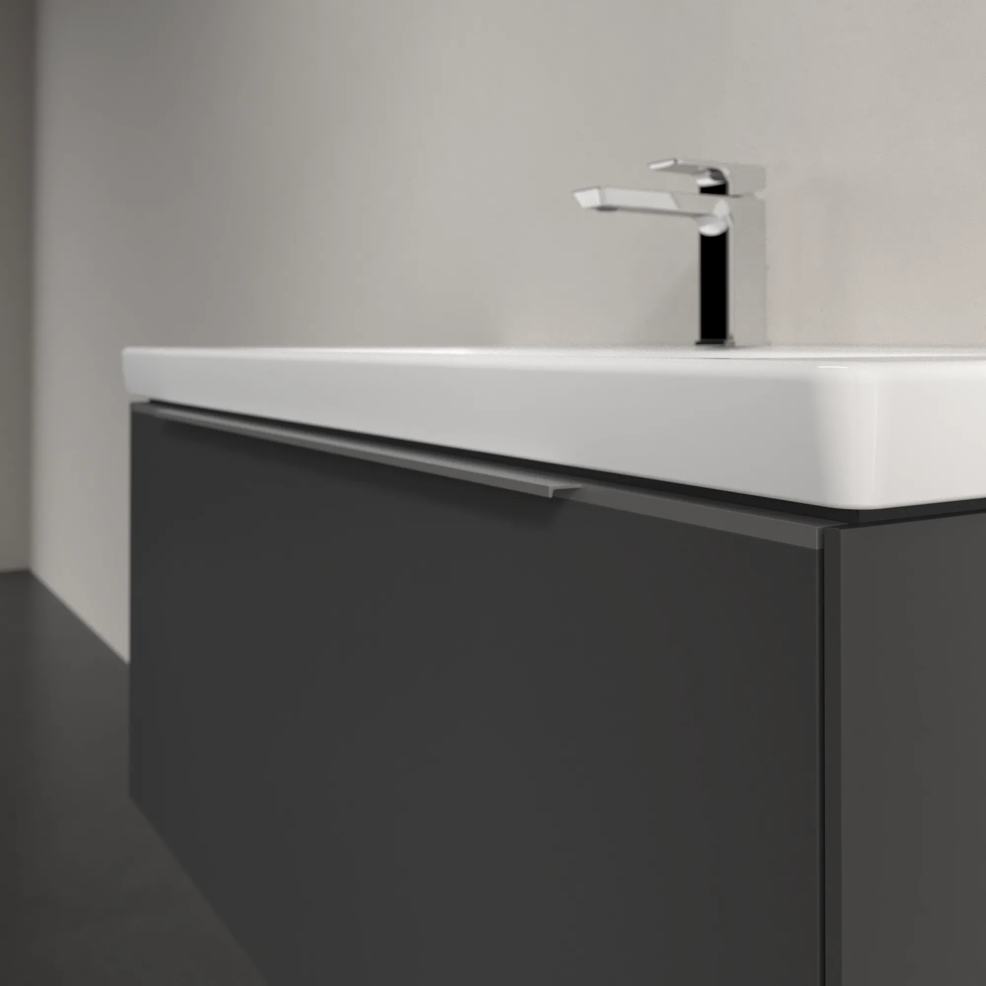 Villeroy & Boch Waschtischunterschrank „Subway 3.0“ für Schrankwaschtisch 973 × 429 × 478 mm Graphite, für Becken mittig