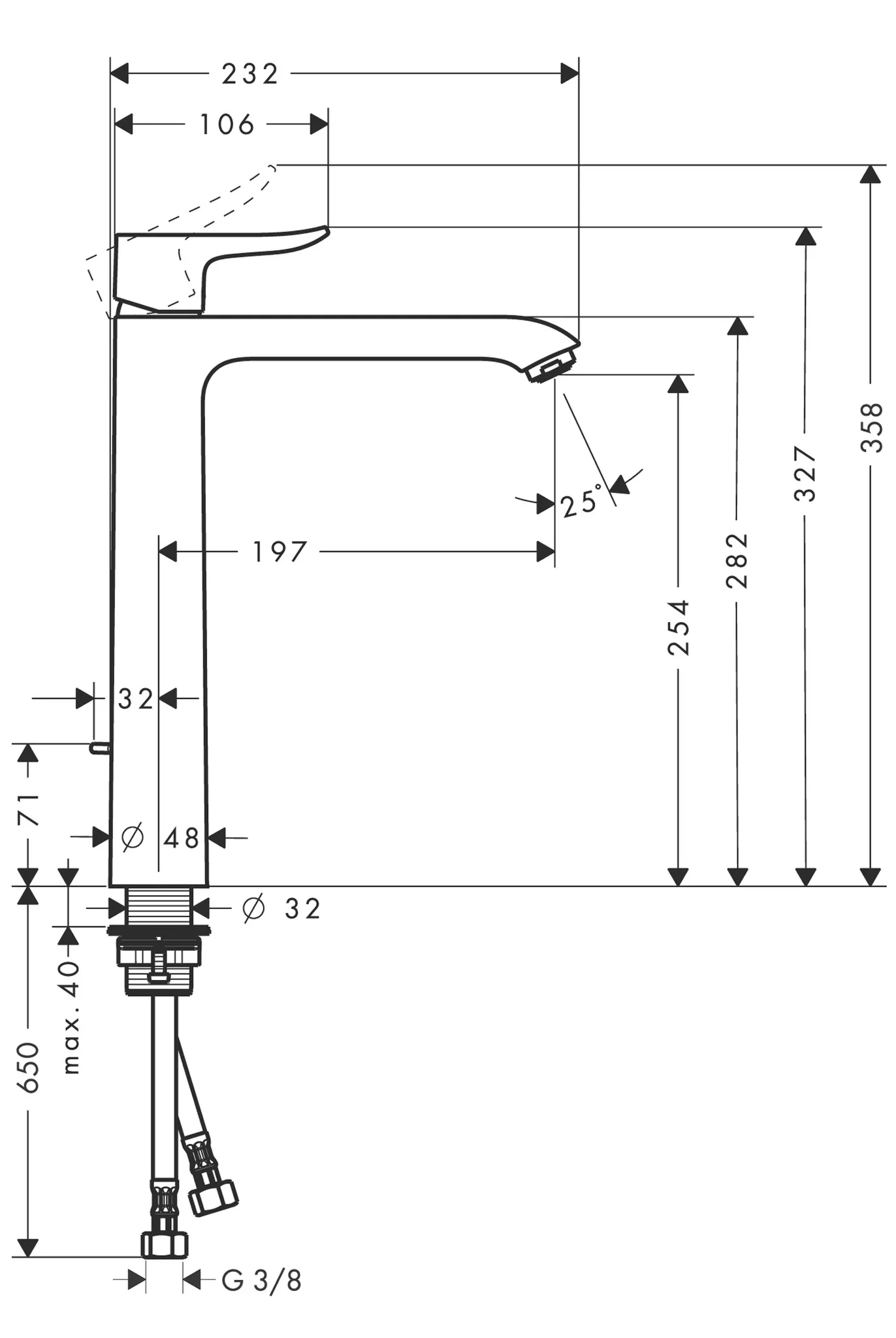 Hansgrohe Mischer Metris Einhebel-Waschtischmischer 260, Chrom Hansgrohe Mischer Metris Einhebel-Waschtischmischer 260, Chrom