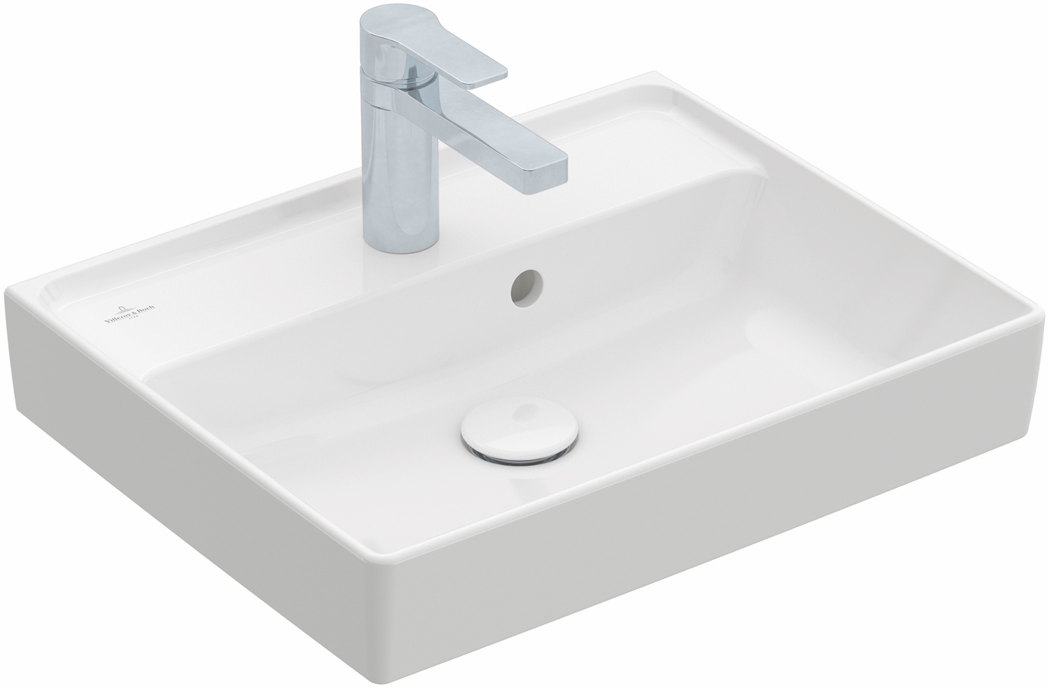 Handwaschbecken „Collaro“, ohne Überlauf, mit Hahnlochbohrung 50 cm in Weiß Alpin