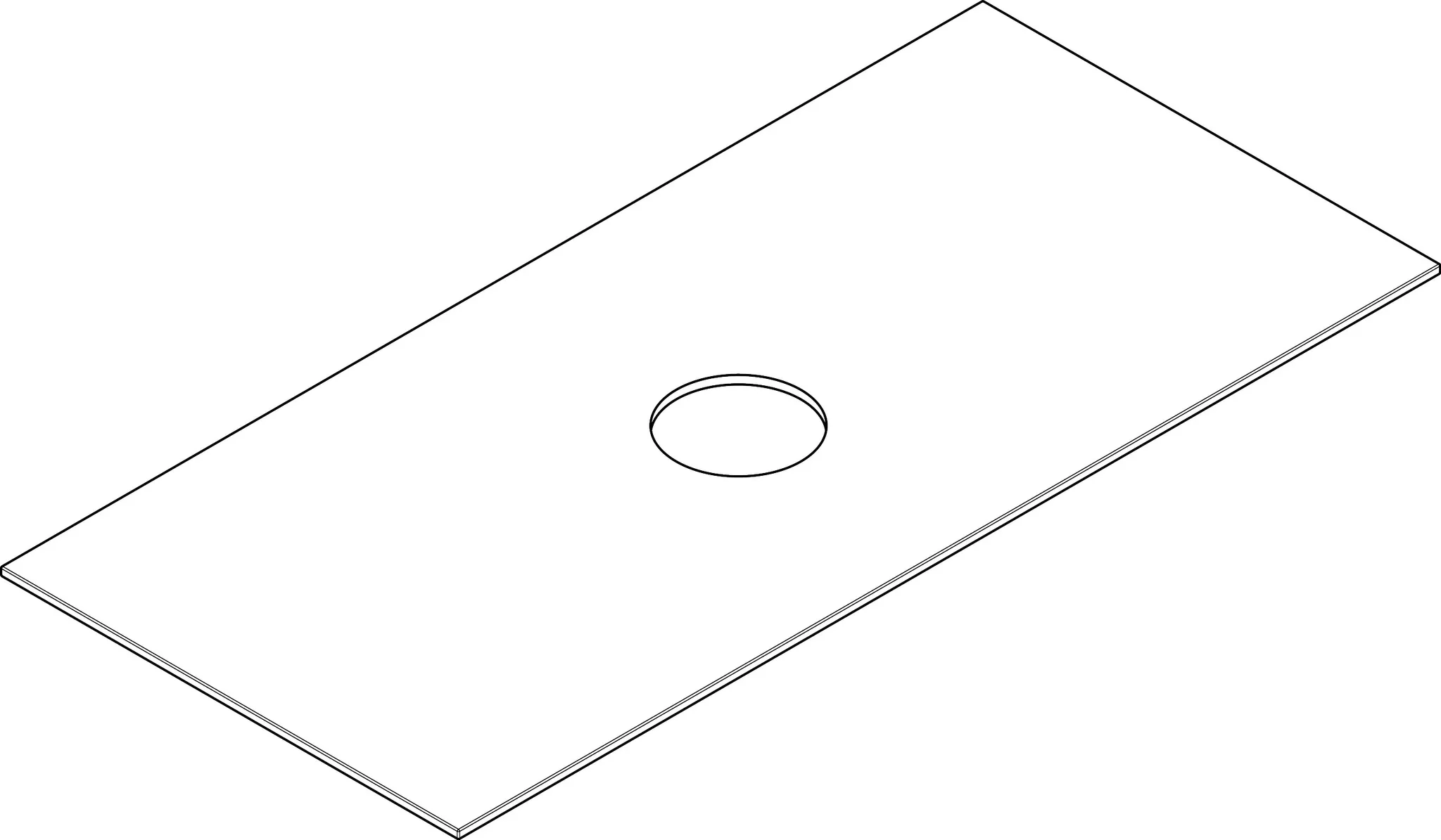 Xevolos E Konsole 1180/550 mit Auschnitt mittig für Aufsatzwaschtisch ohne Hahnloch, Mattweiß