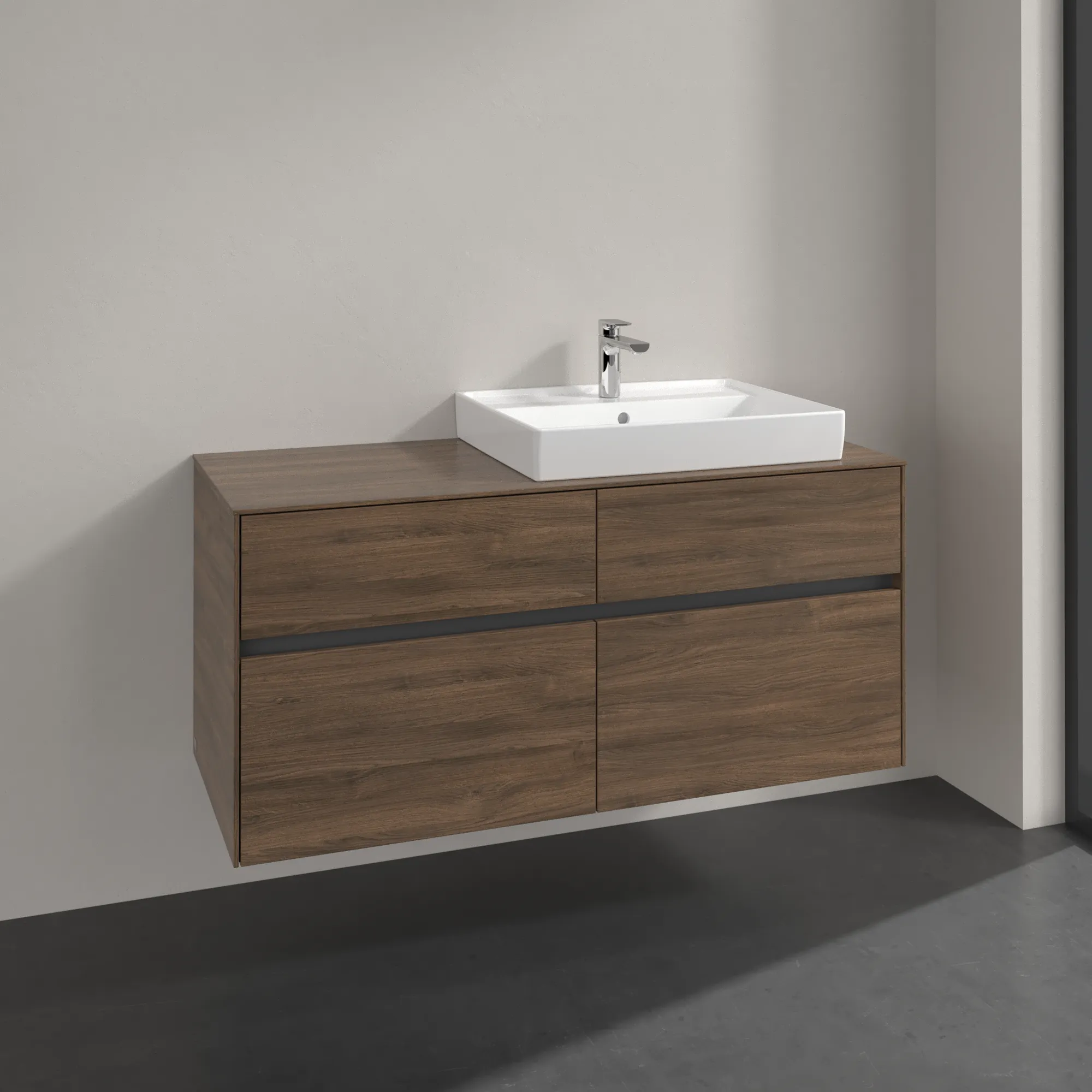 Villeroy & Boch Waschbeckenunterschrank Collaro Arizona Oak, 1200x548x500 mm, eckig mit SoftClosing und 4 Auszügen Villeroy & Boch Waschbeckenunterschrank Collaro Arizona Oak, 1200x548x500 mm, eckig mit SoftClosing und 4 Auszügen