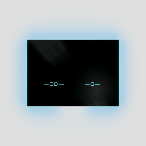 Betätigungsplatte „INEO SCOP“ in schwarz mit Beleuchtung und berührungsloser Spülung