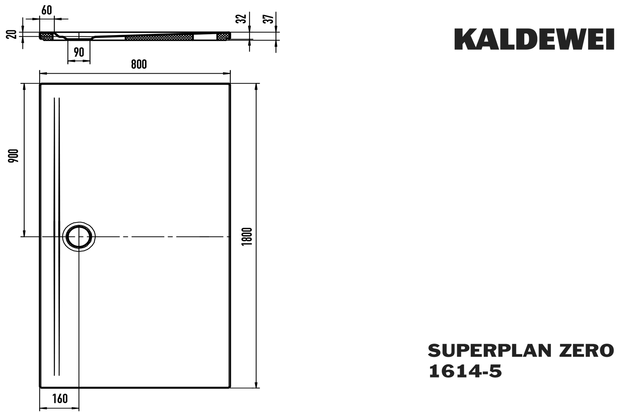 Kaldewei SUPERPLAN ZERO EXTRAFLACH Duschfläche, 800x1800 mm, warm grey 90, 20 mm tief, bodeneben, seitlicher mittiger Ablauf Kaldewei SUPERPLAN ZERO EXTRAFLACH Duschfläche, 800x1800 mm, warm grey 90, 20 mm tief, bodeneben, seitlicher mittiger Ablauf