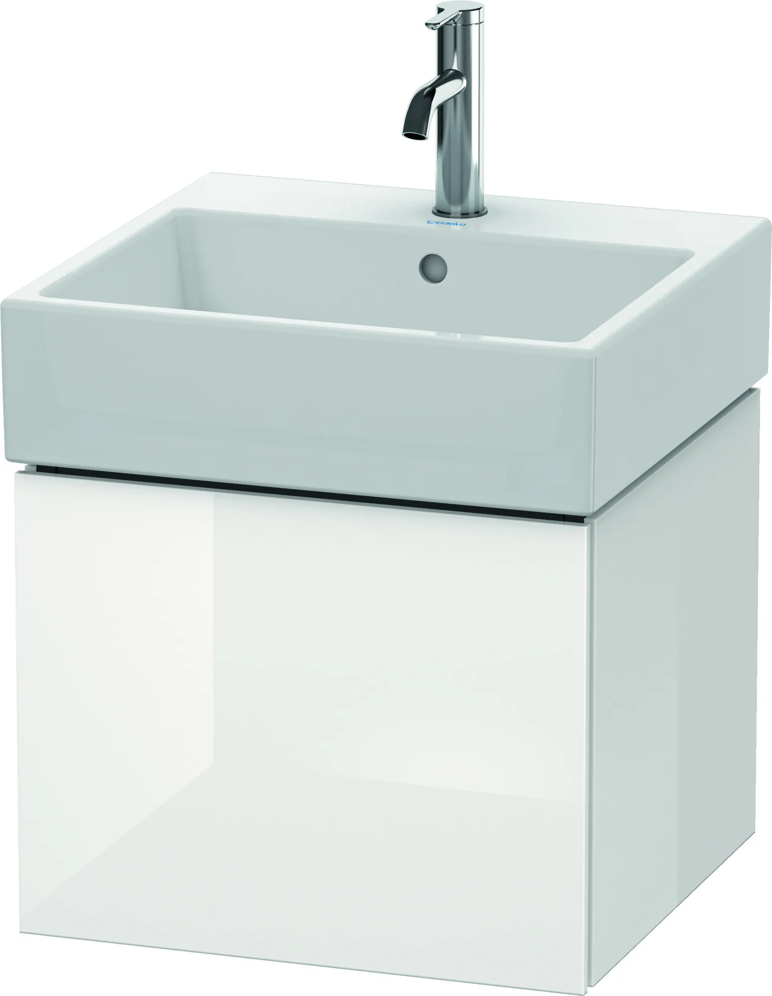 Duravit Waschtischunterschrank wandhängend „L-Cube“ 48,4 × 39,4 × 45,9 cm Weiß Hochglanz